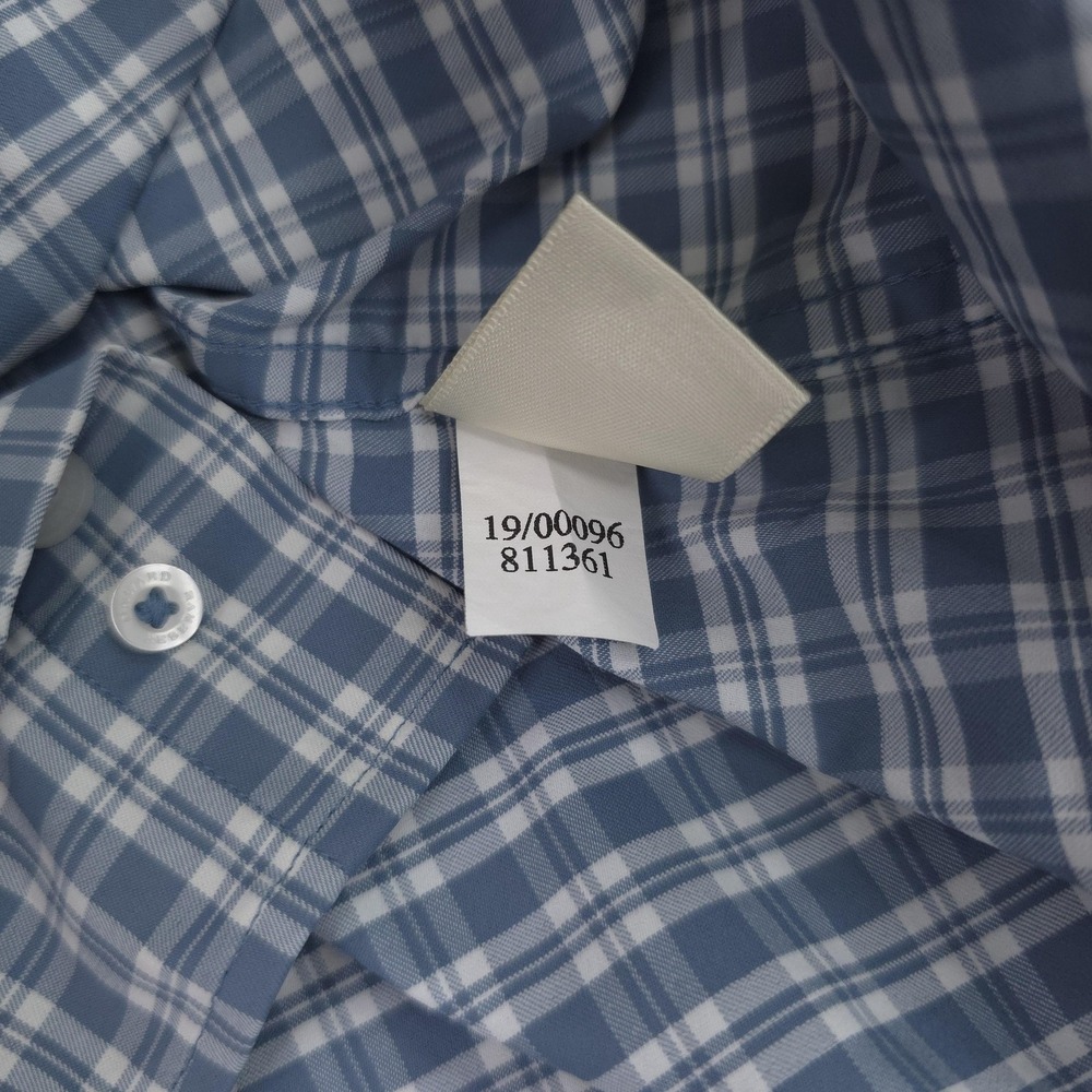 Onward Reserve Shirt Mens XL Blue Plaid Tailored Fit Performance Button Down - Picture 9 of 15